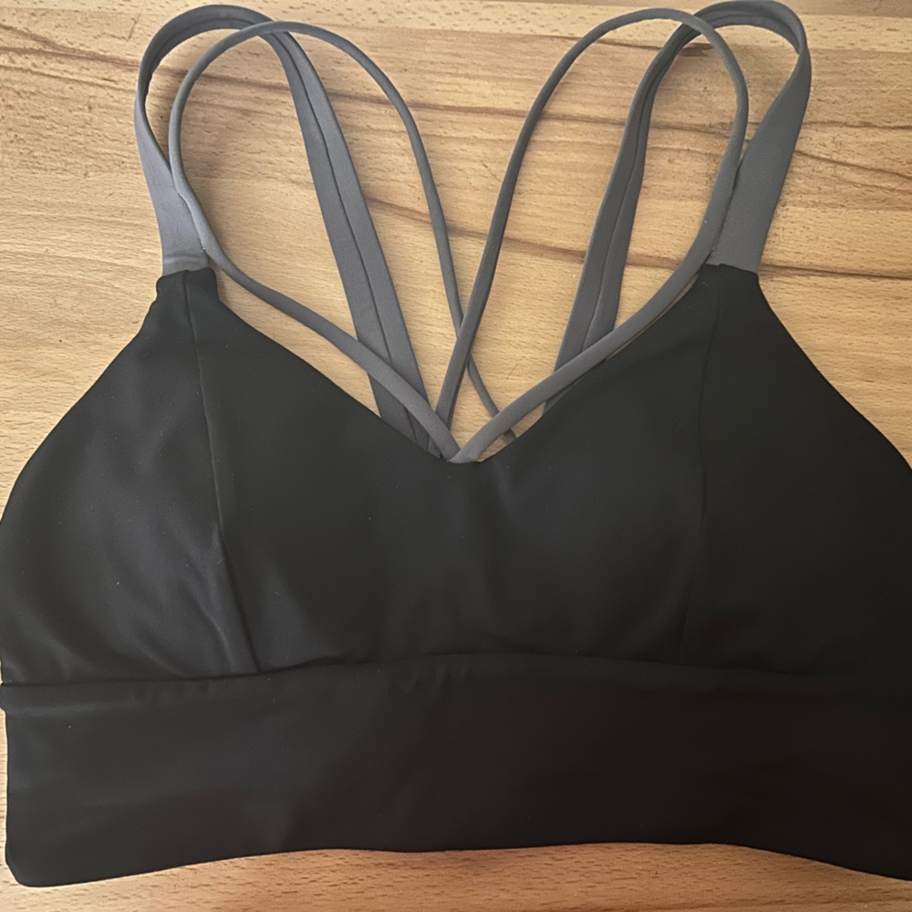 Lululemon Black and Grey Sports Bra Size 8